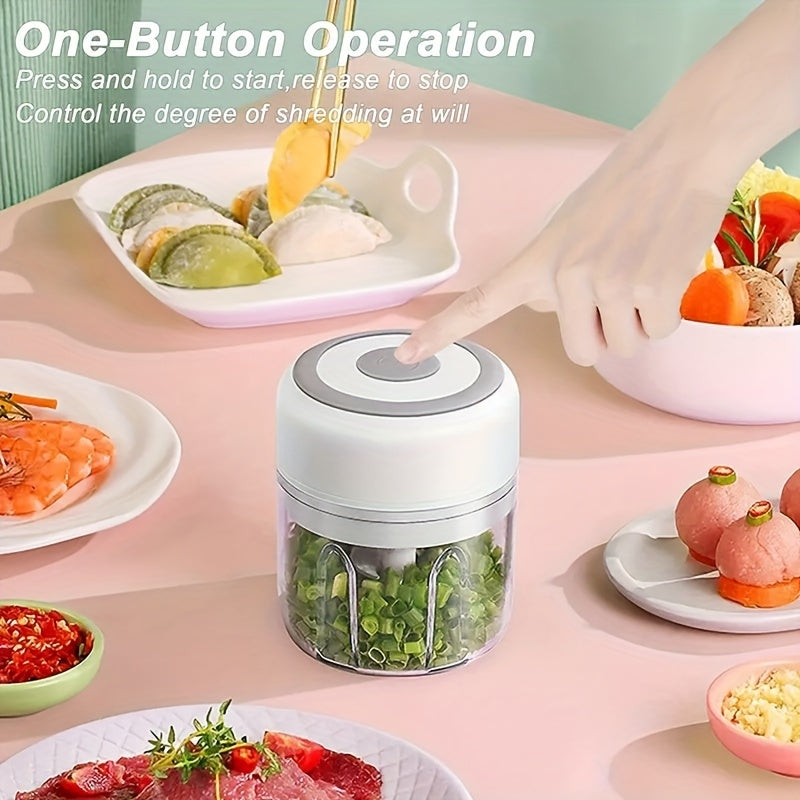 Wireless Mini Food Chopper – 250ml USB Rechargeable Garlic & Veggie Grinder