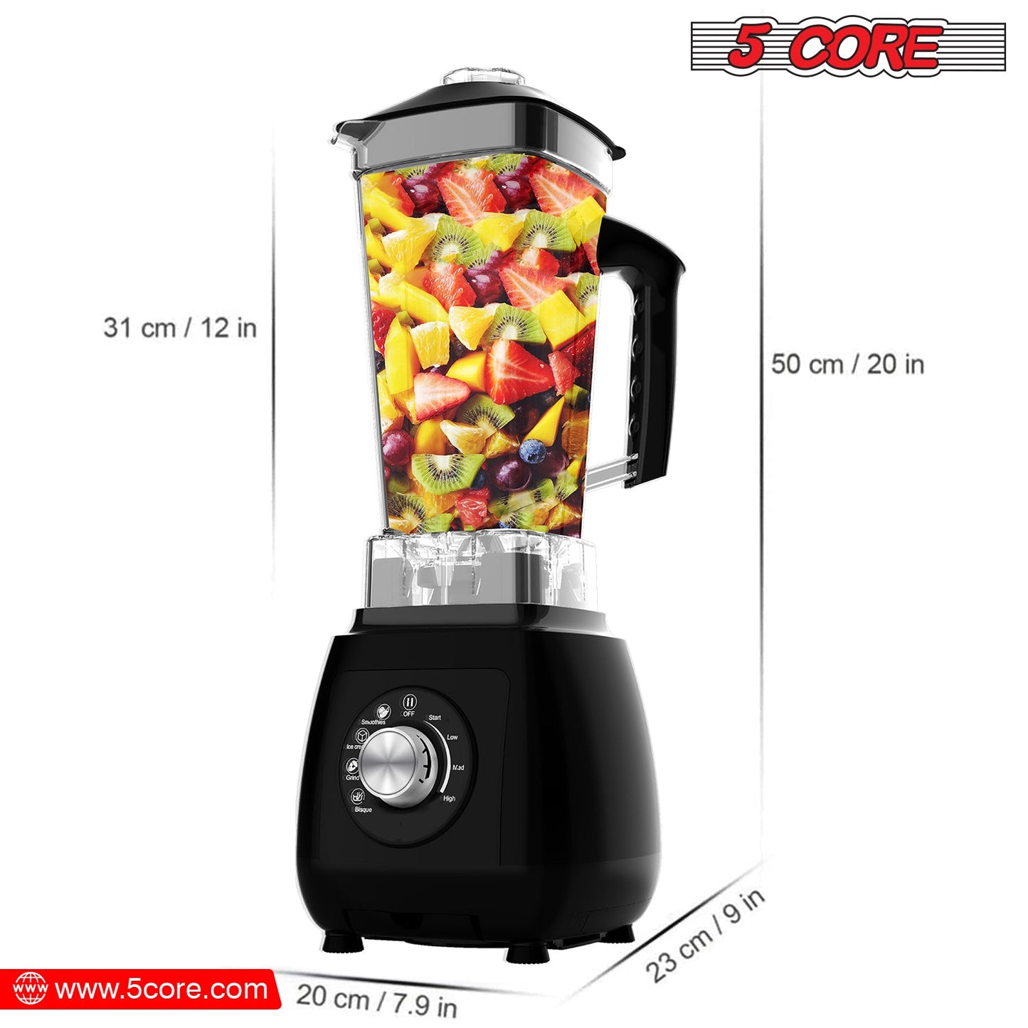 5Core 2000W Smoothie Blender – Heavy-Duty Juicer & Food Processor