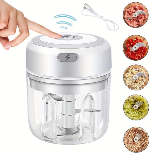 Wireless Mini Food Chopper – 250ml USB Rechargeable Garlic & Veggie Grinder