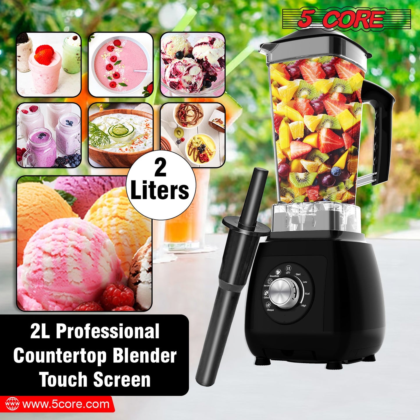 5Core 2000W Smoothie Blender – Heavy-Duty Juicer & Food Processor