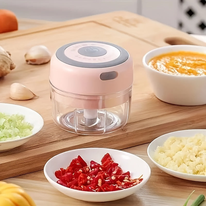 Wireless Mini Food Chopper – 250ml USB Rechargeable Garlic & Veggie Grinder