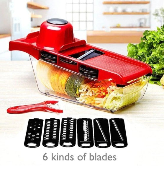 6-Blade Stainless Steel Vegetable Slicer & Mandoline Cutter