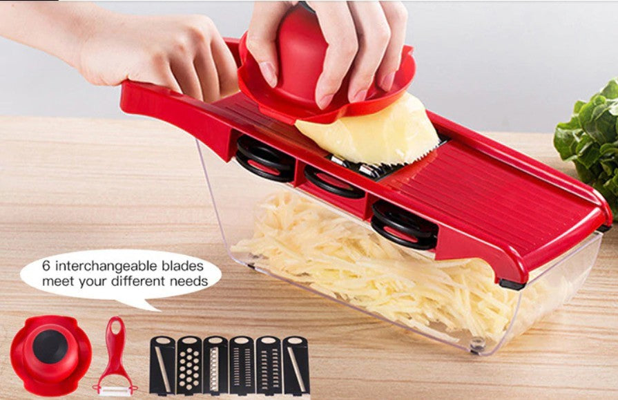 6-Blade Stainless Steel Vegetable Slicer & Mandoline Cutter