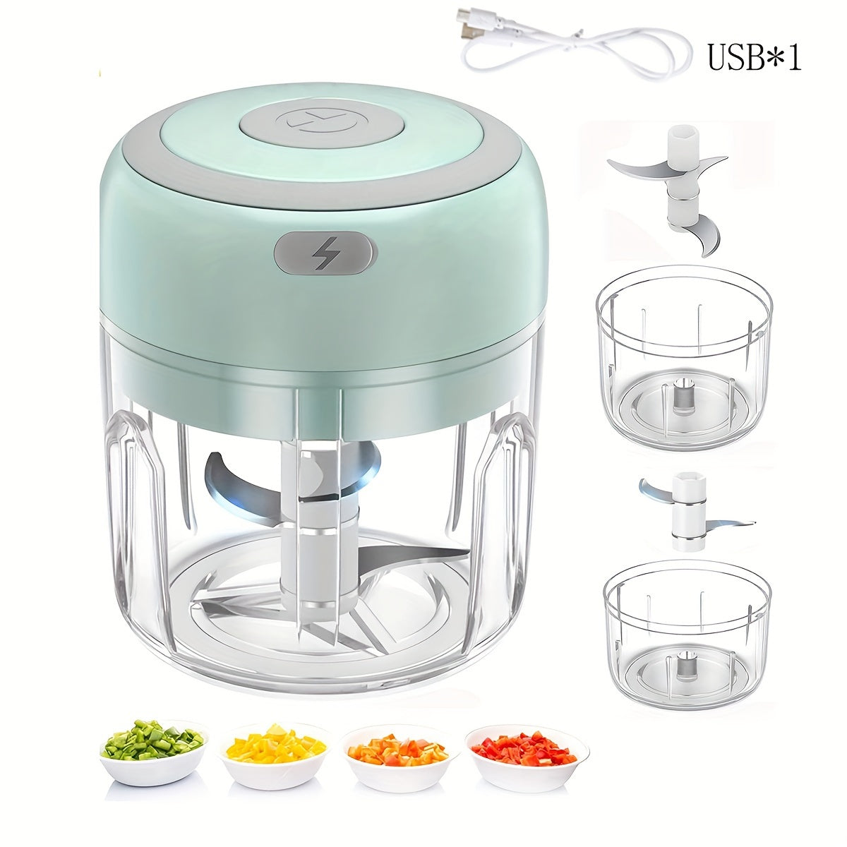 Wireless Mini Food Chopper – 250ml USB Rechargeable Garlic & Veggie Grinder