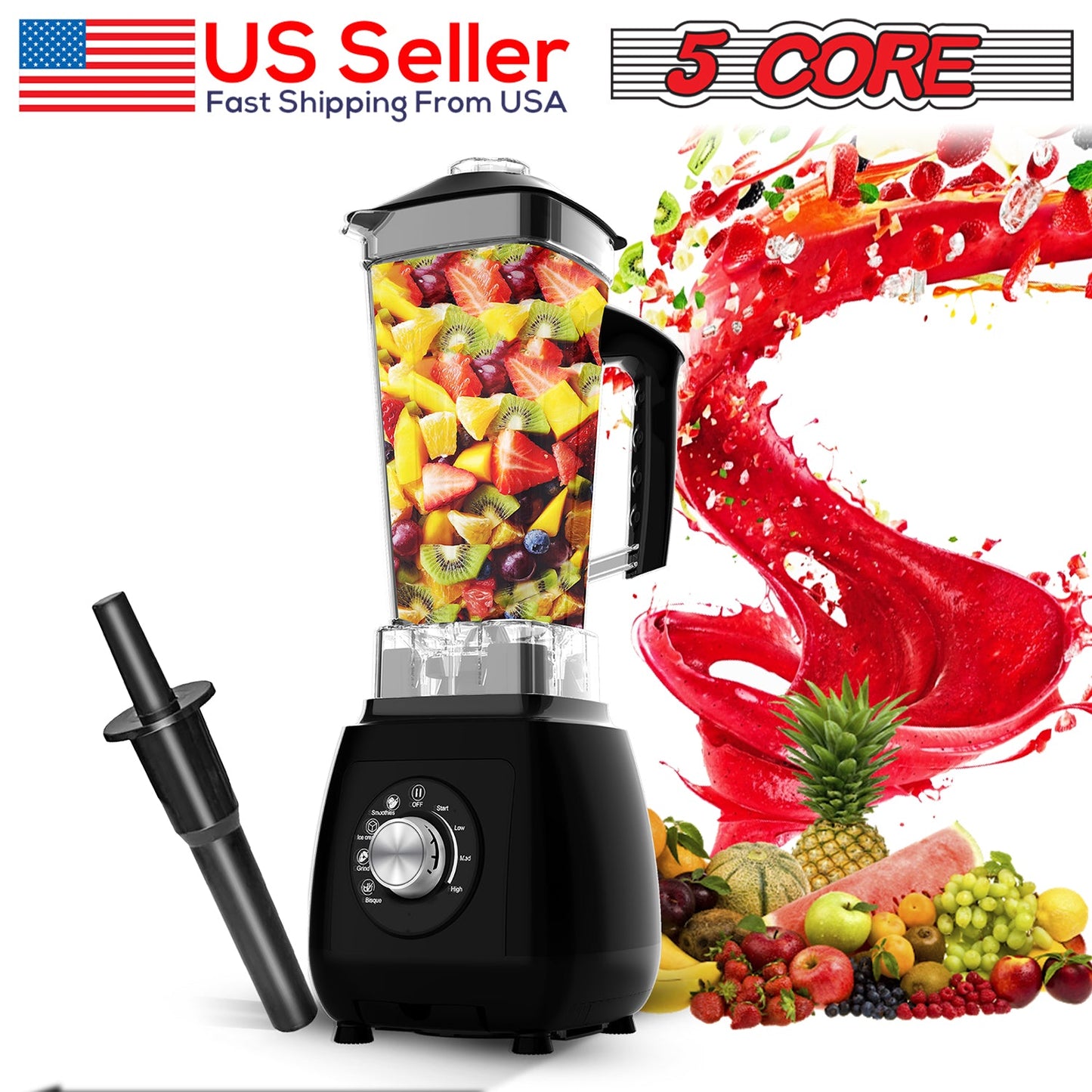 5Core 2000W Smoothie Blender – Heavy-Duty Juicer & Food Processor